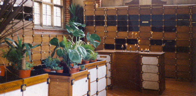 Oak niche chapel interior